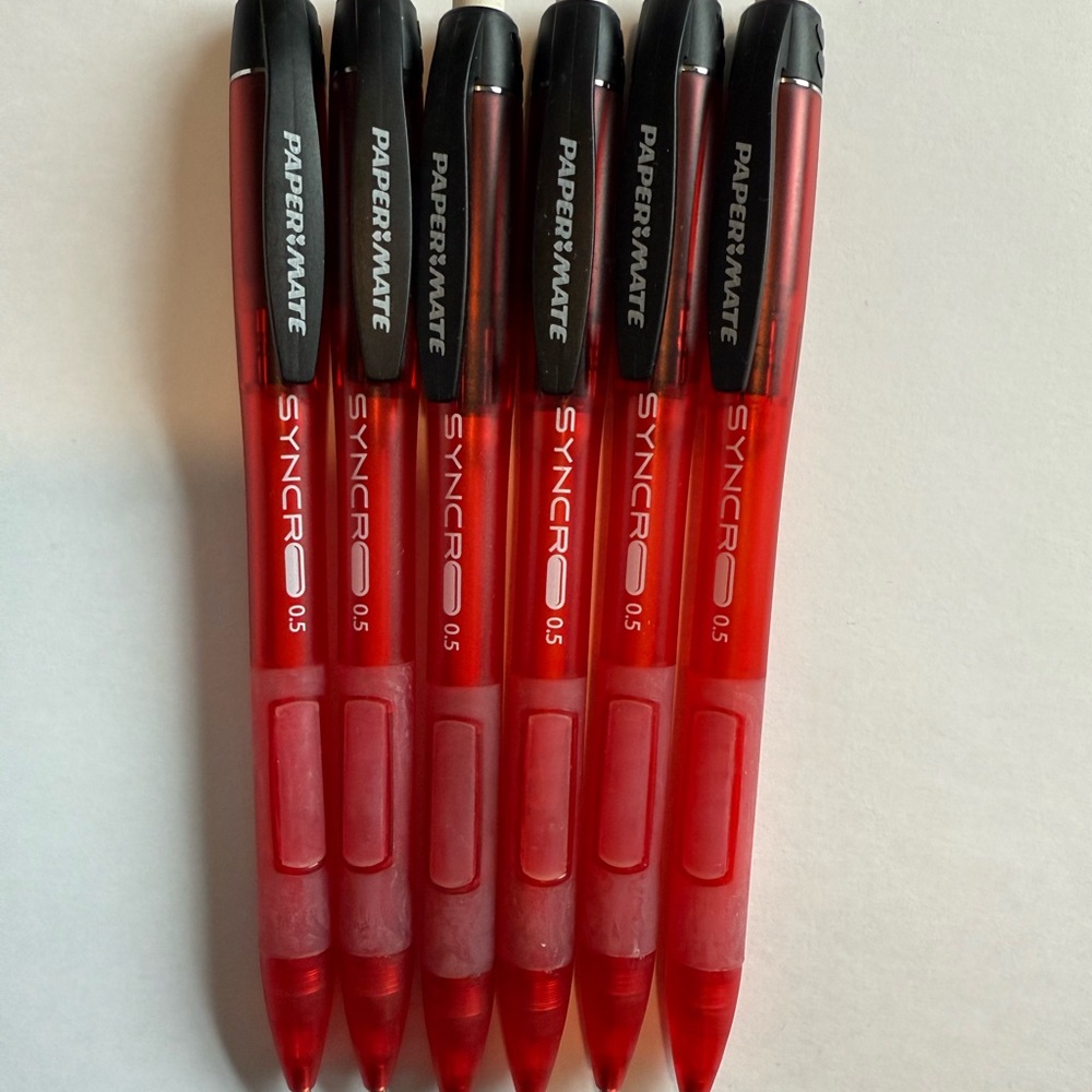 6 Papermate Syncro 0.5Mm Red Mechanical Pencils 25607